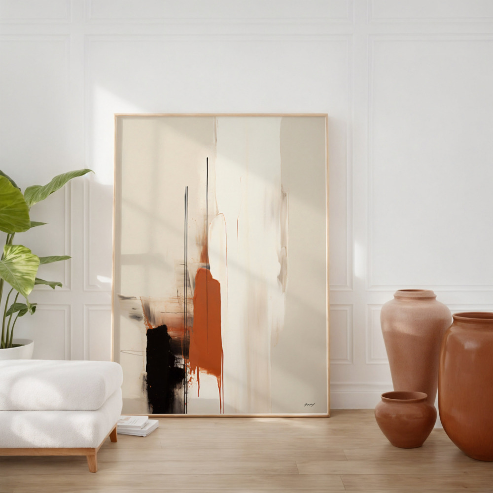 Abstract Terracotta Art Print | Minimalist Wall Art (20% Off)