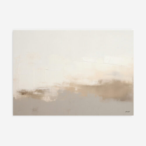 Abstract minimalist landscape with soft neutral tones blending into gentle horizontal gradients.