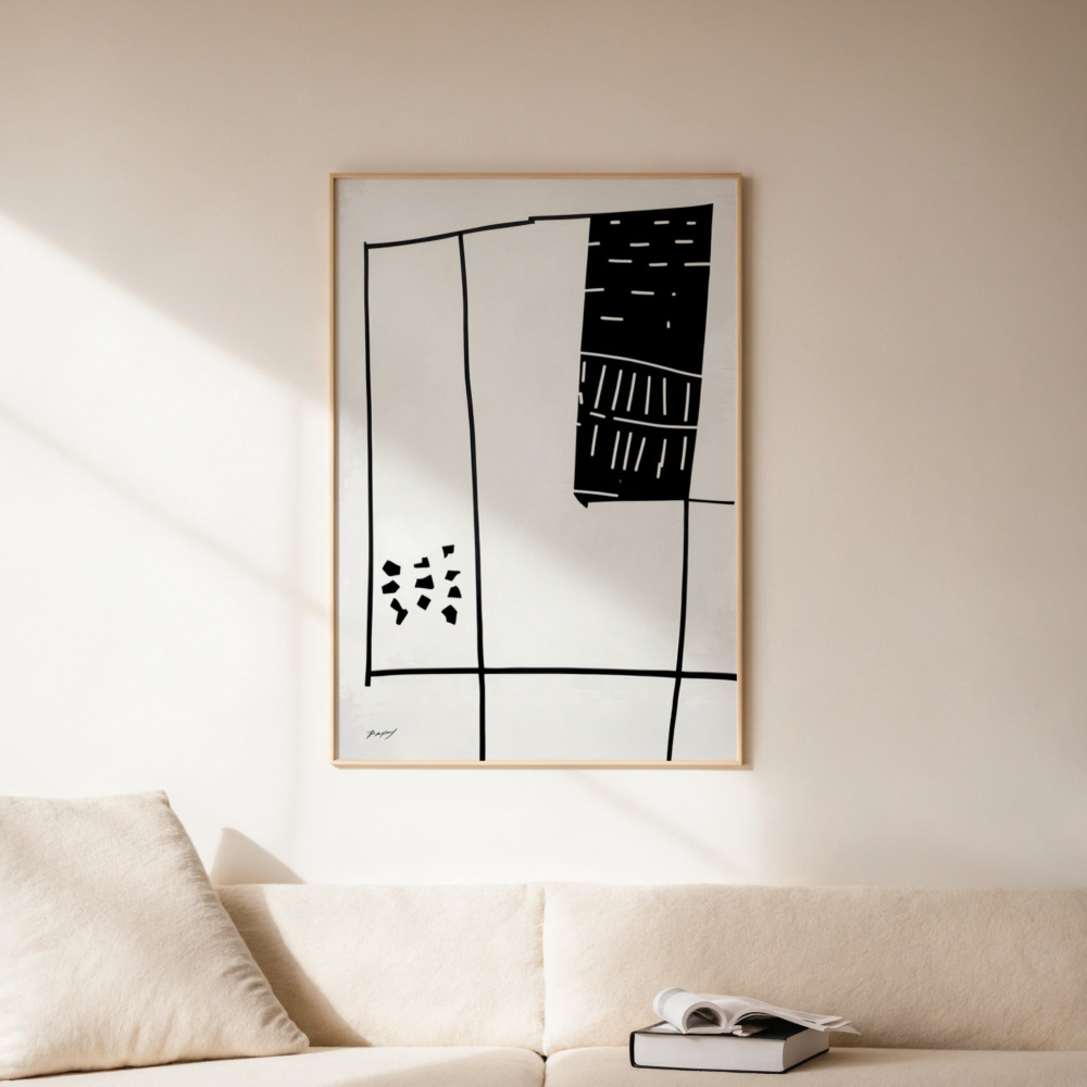 Modern Minimalist Art Print Black & White Wall Decor, Print Studio — free download