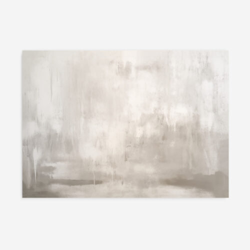 Misty abstract painting with soft neutrals creating a dreamy, ethereal landscape