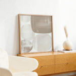 Modern geometric canvas print featuring balanced circular shapes in contemporary design.