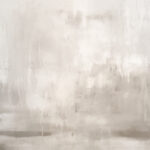 Soft monochromatic abstract painting with gentle brushstrokes creating a misty, ethereal effect.