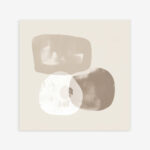 Soft beige organic shapes abstract fine art print minimal wall decor