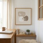 Still Layers abstract print styled in bright minimalist living room